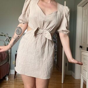 Zara Puff Sleeve & Cut-out Dress